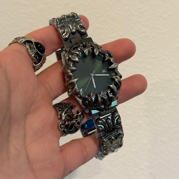 Other - y2k chrome darkgreen face gorpcore watch